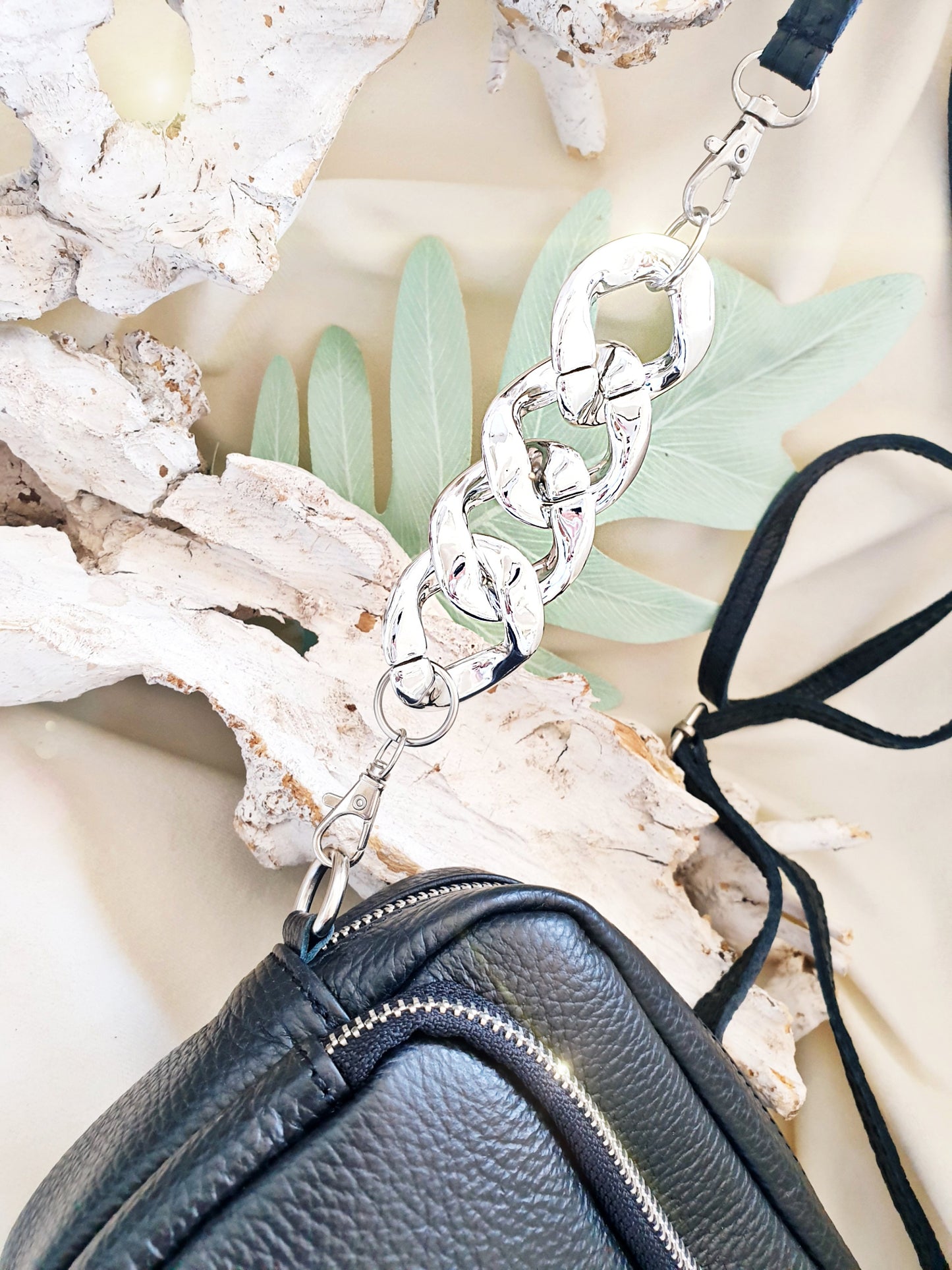 TASCHENGURT Verlängerung dicke Kette Silber