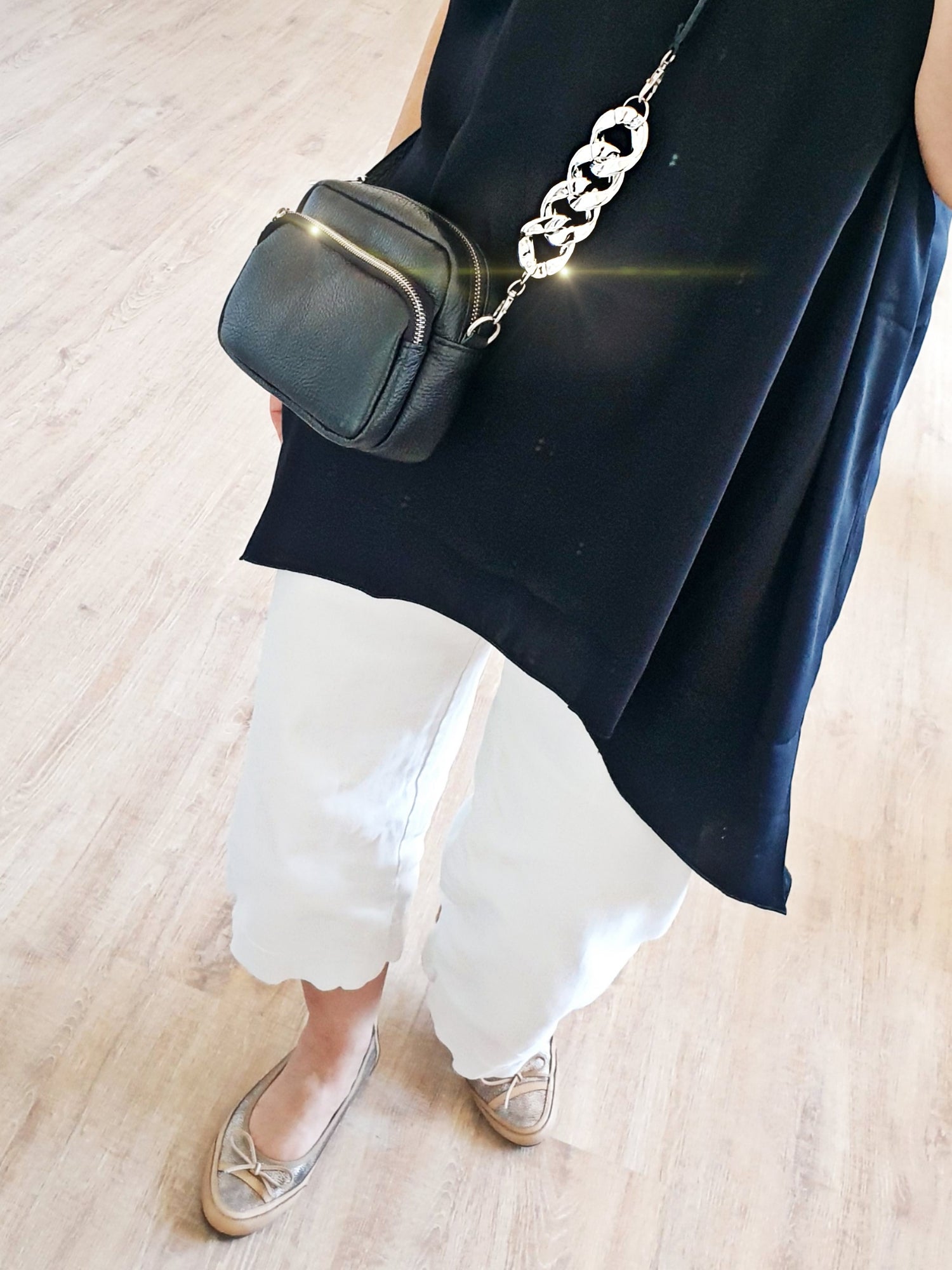 TASCHENGURT Verlängerung dicke Kette Silber