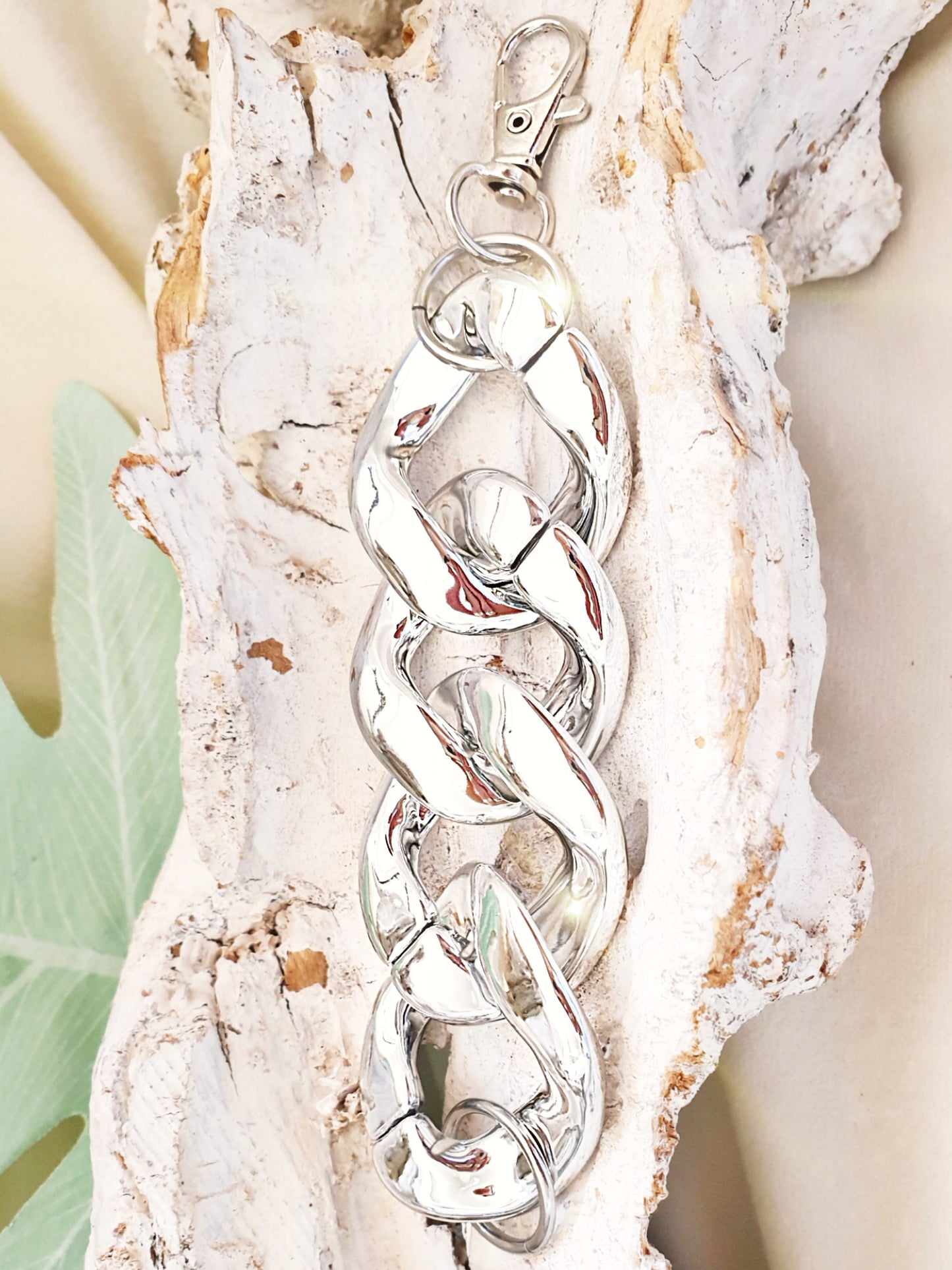 TASCHENGURT Verlängerung dicke Kette Silber