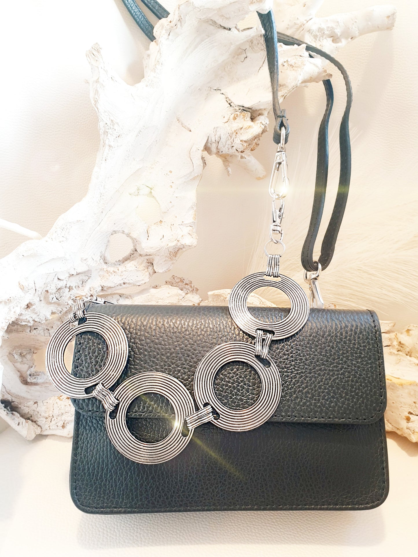 Verlängerung für taschengurte Kette aus Metall in Silber