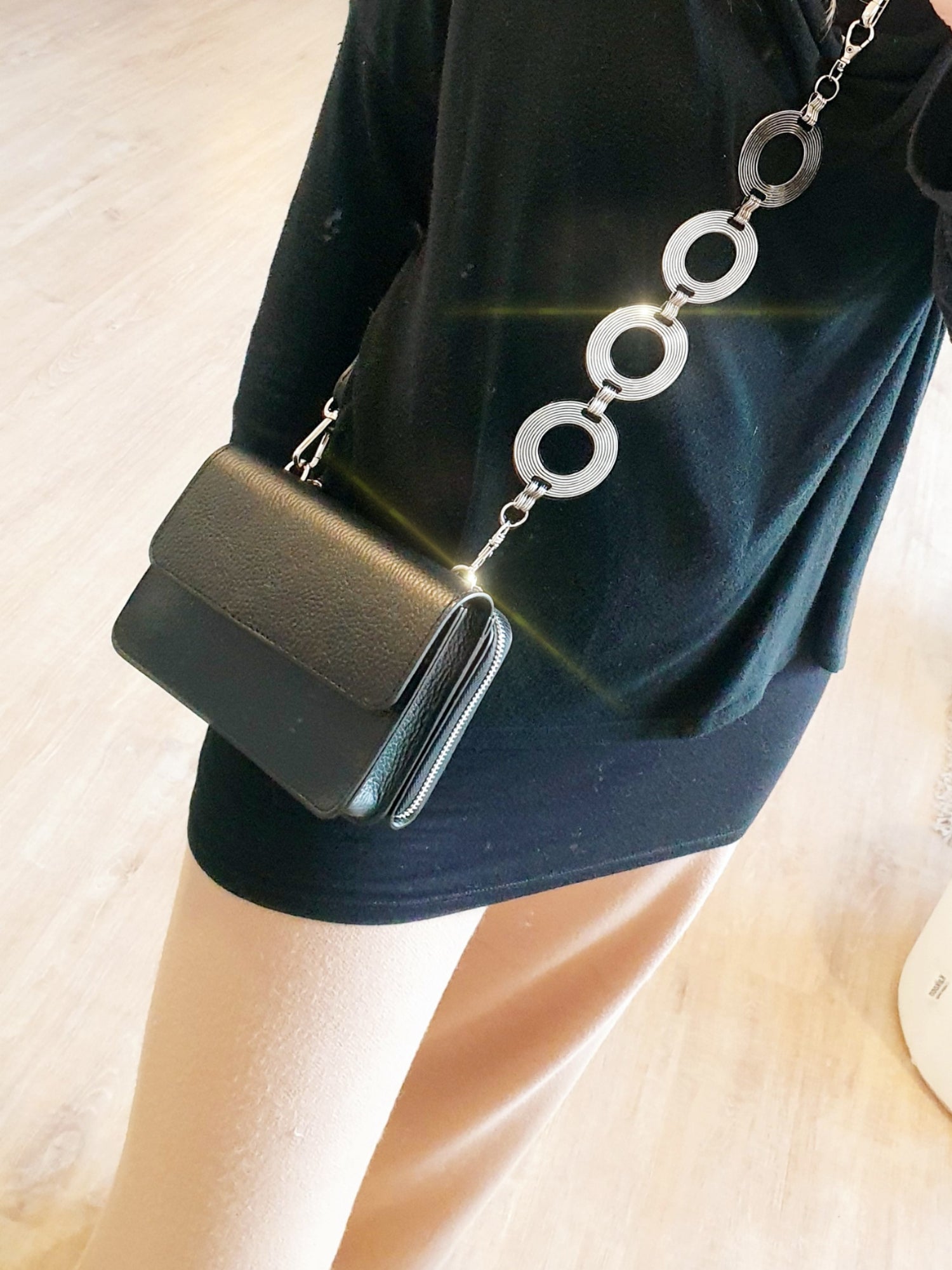 Verlängerung für taschengurte Kette aus Metall in Silber