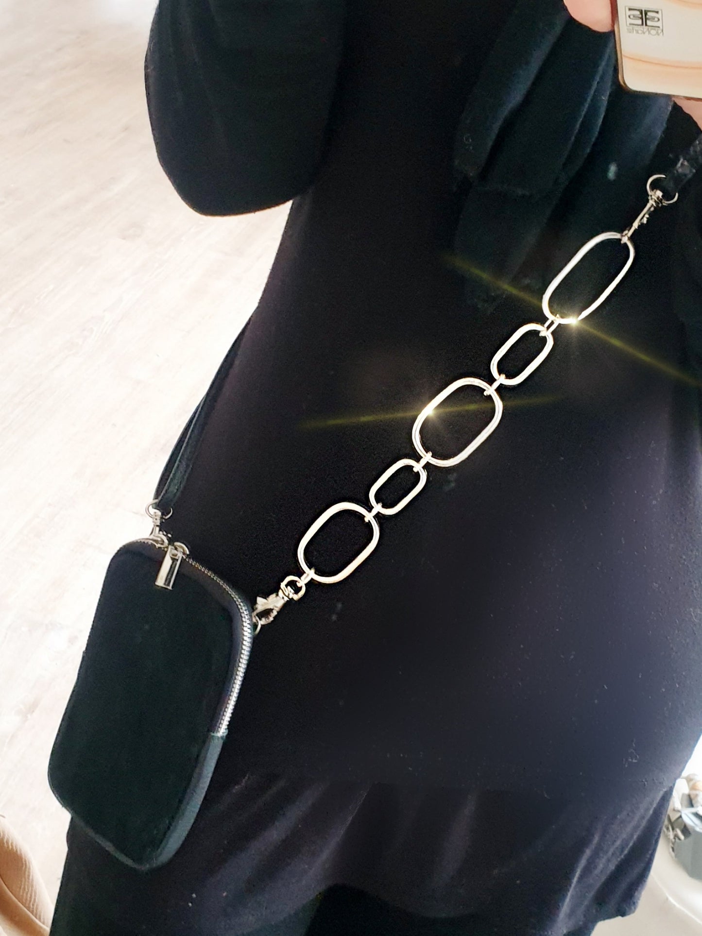 Taschengurt Verlängerung Kette Silber