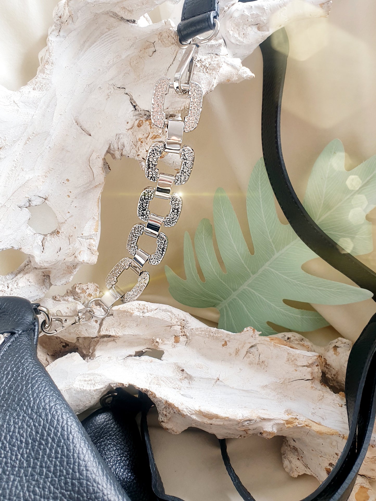 Verlängerung Kette für taschengurt aus Metall in Silber