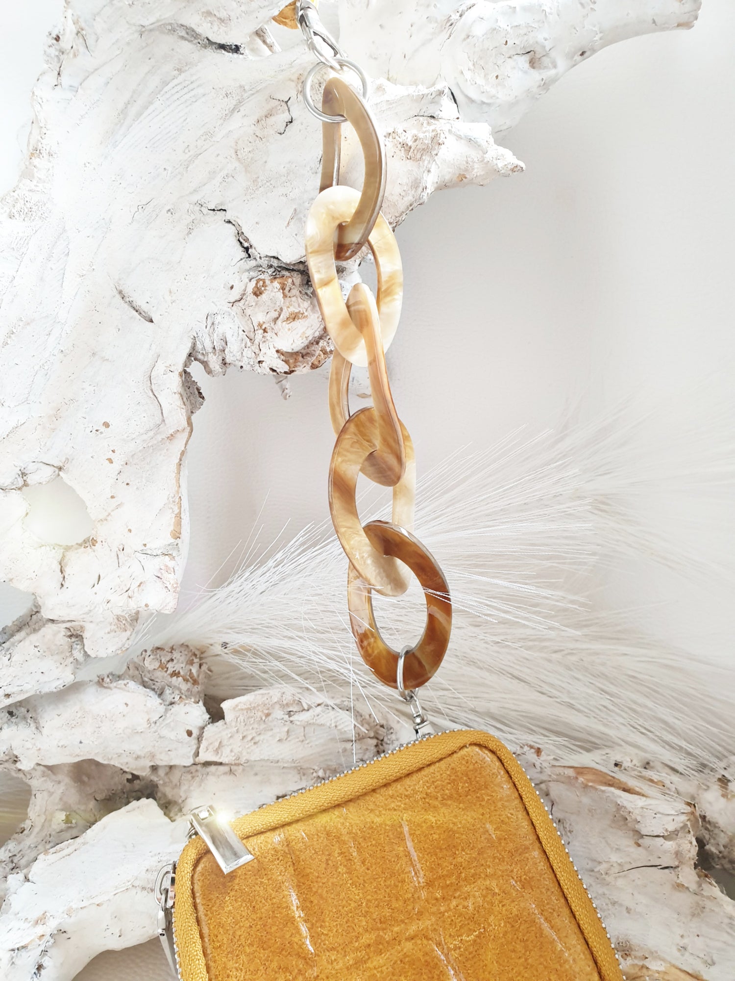 Taschengurt Verlängerung aus Resin in Camel Gelb