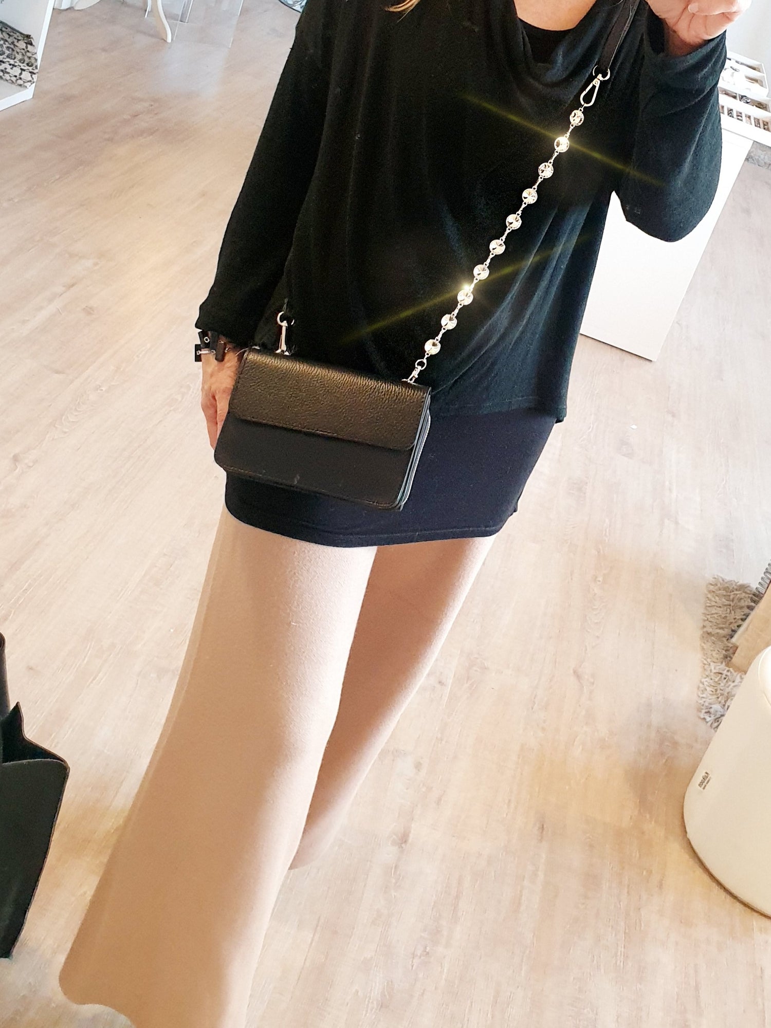 Verlängerung für taschengurte strasskette Silber