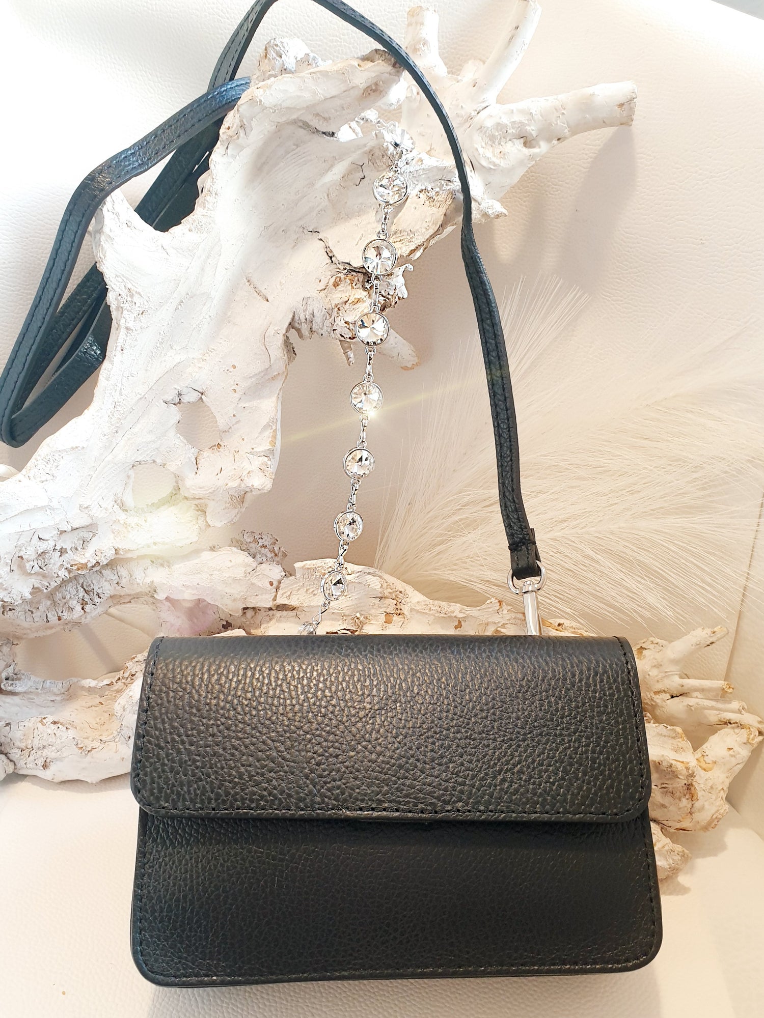 Verlängerung für taschengurte strasskette Silber