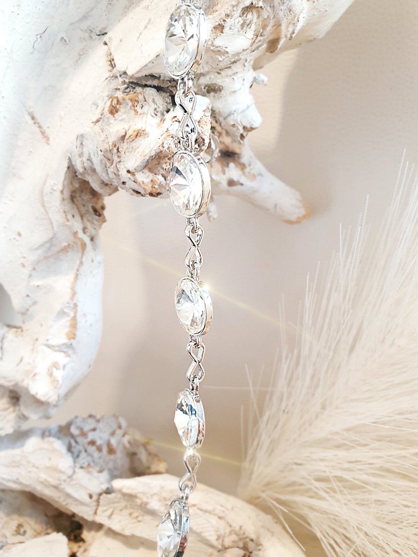 Verlängerung für taschengurte strasskette Silber