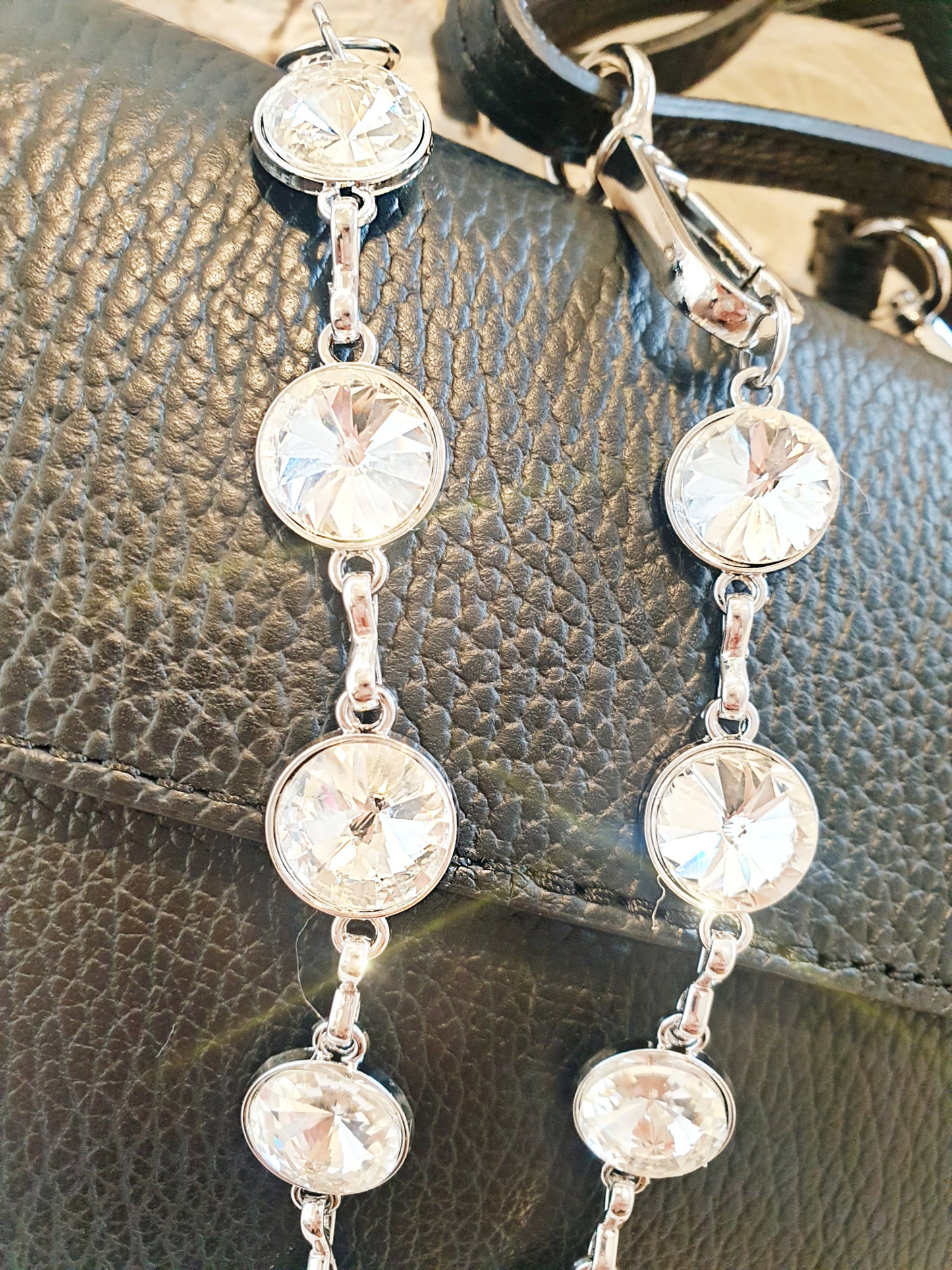 Verlängerung für taschengurte strasskette Silber