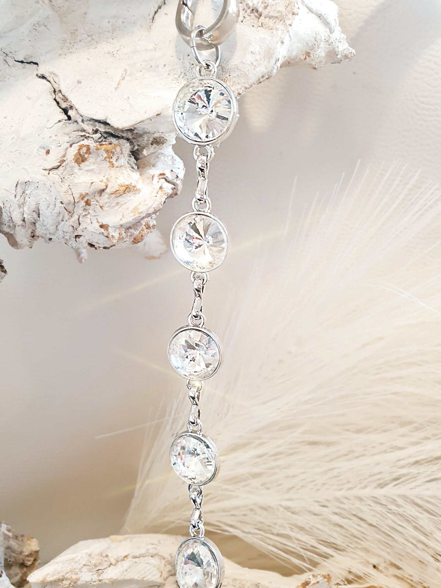 Verlängerung für taschengurte strasskette Silber