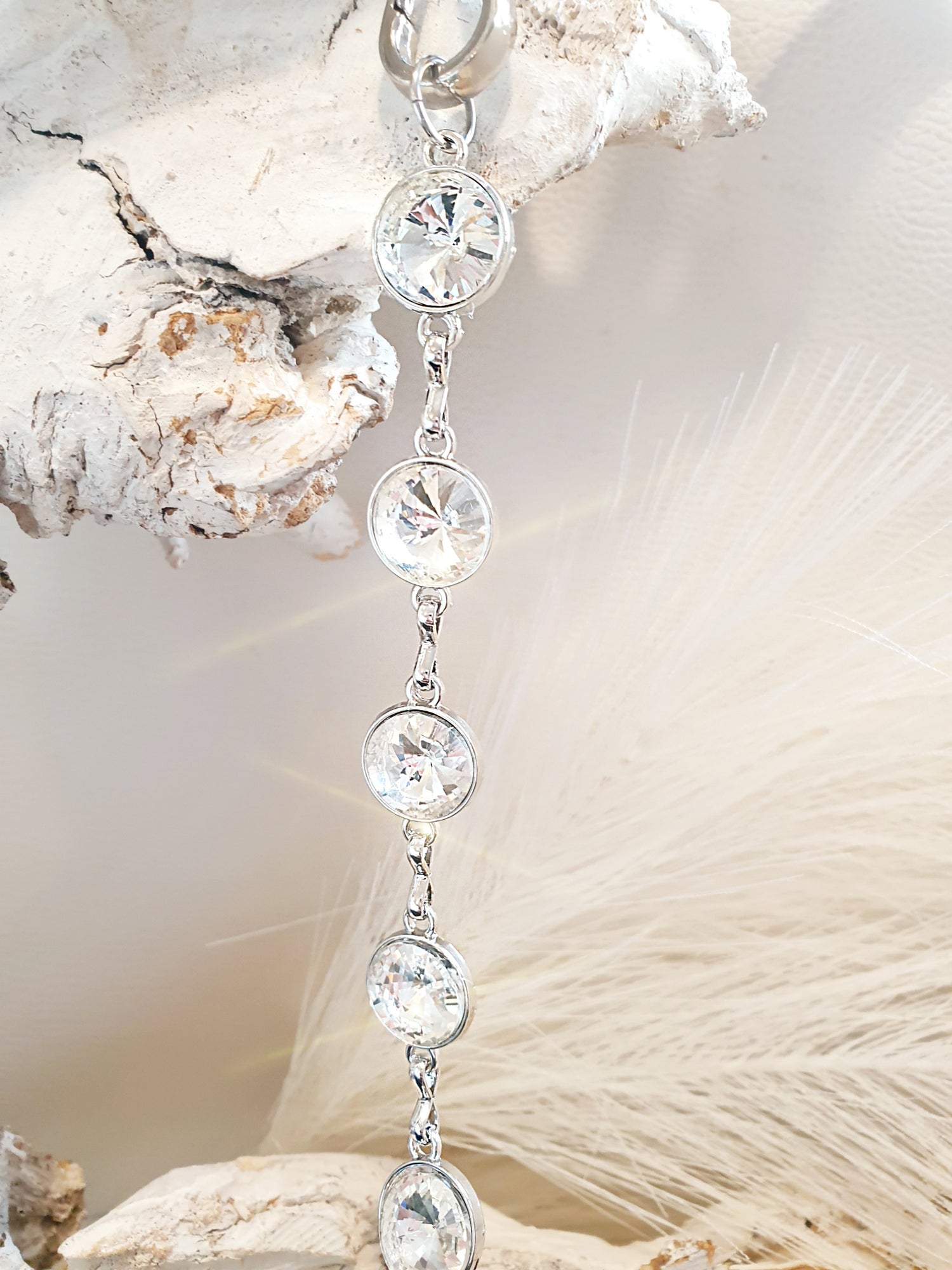 Verlängerung für taschengurte strasskette Silber