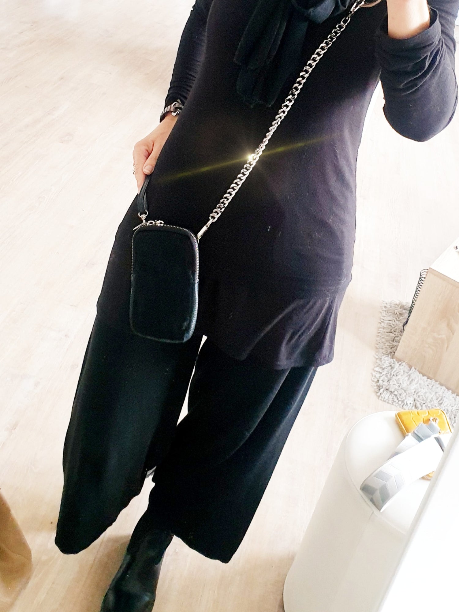 Taschenhenkel Kette in Silber an handytasche