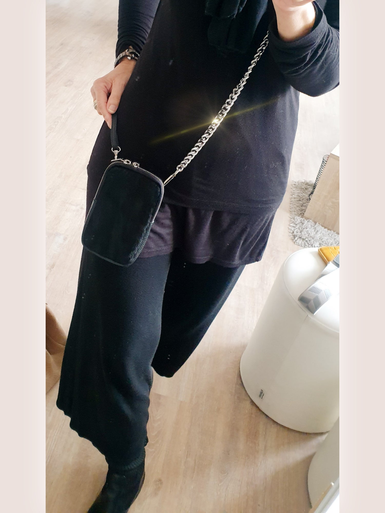 Taschenhenkel Kette in Silber an handytasche