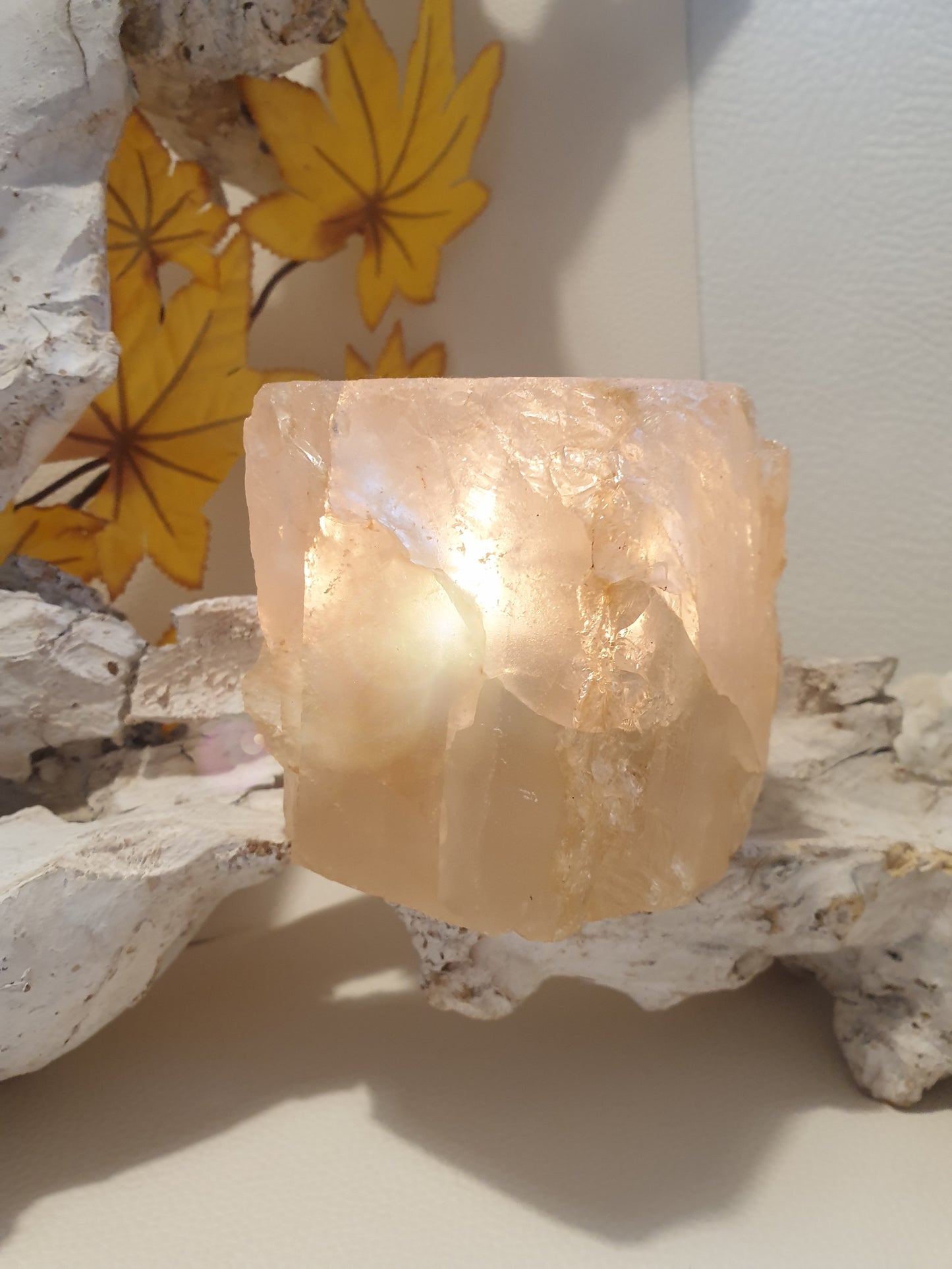 Windlicht aus Edelstein citrin Geschenk