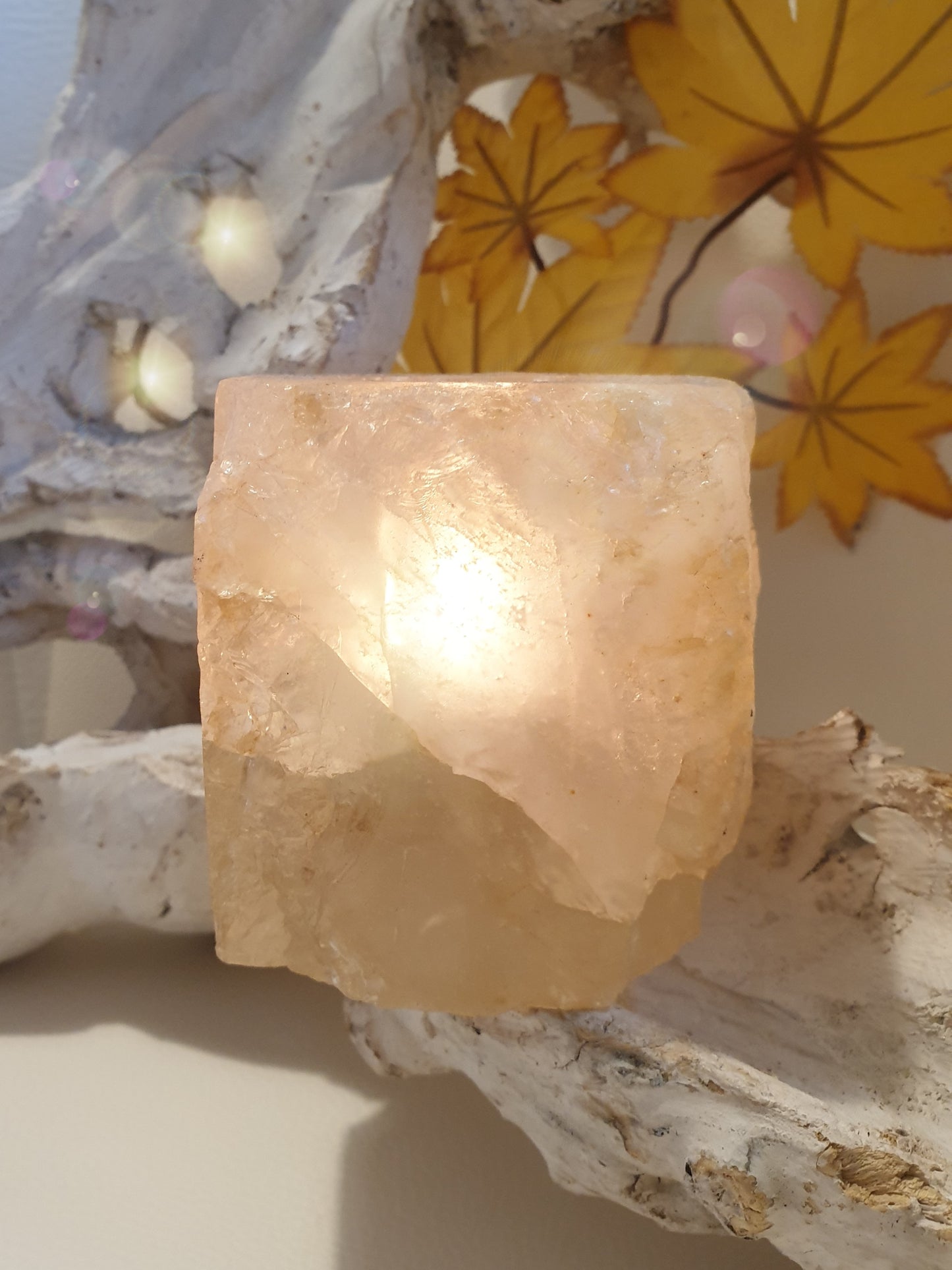 Windlicht aus Edelstein citrin Geschenk