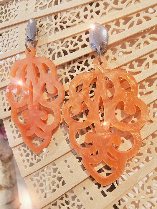 boho-ohrringe-leicht-resin-hellorange-apricot-2