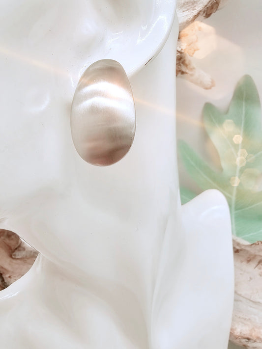 Große Ohrstecker Edelstahl mattiert