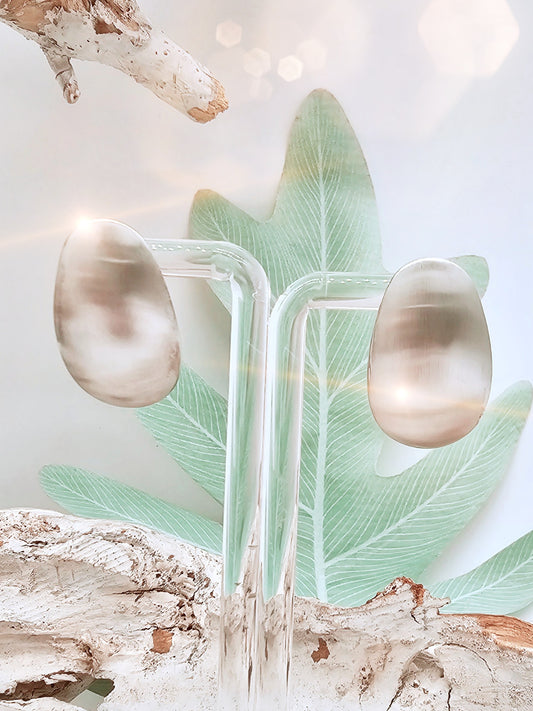 Große Ohrstecker Edelstahl mattiert