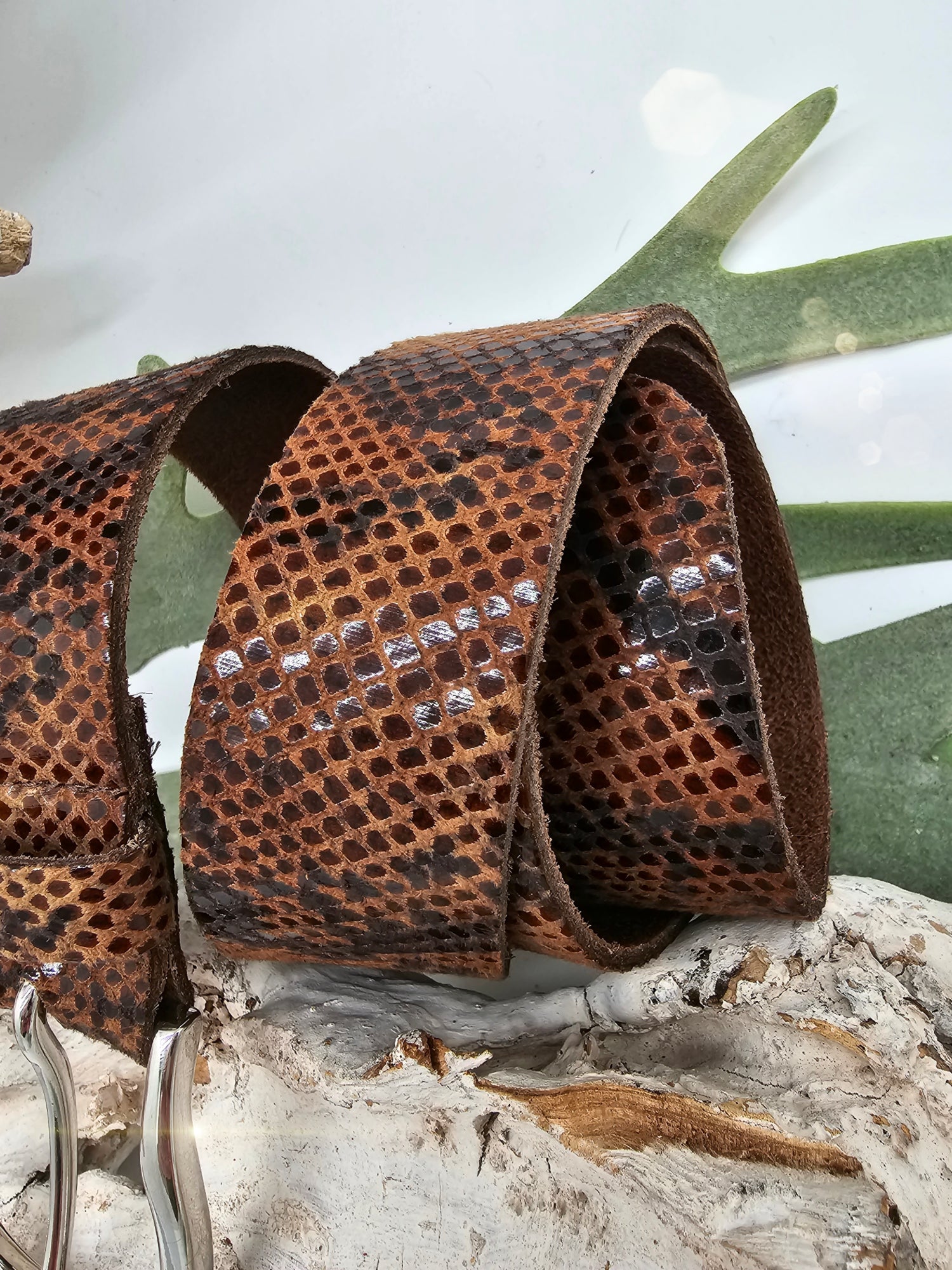 guertel-leder-schlange- camel
