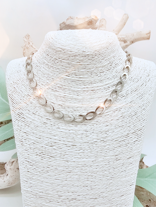 Kette EDELSTAHLKETTE / lang oder kurz / Silberfarbe / Große Glieder