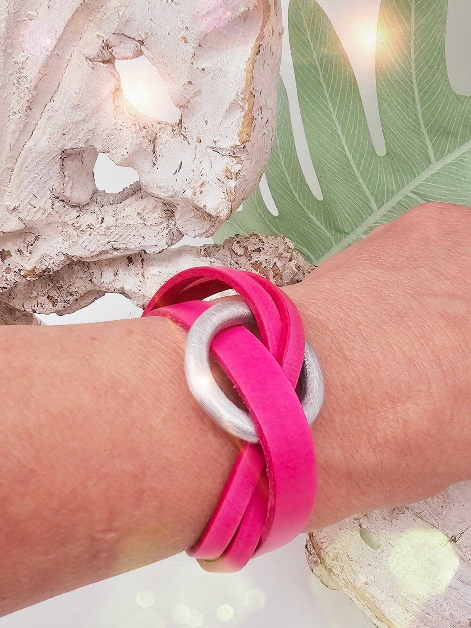lederarmband-pink