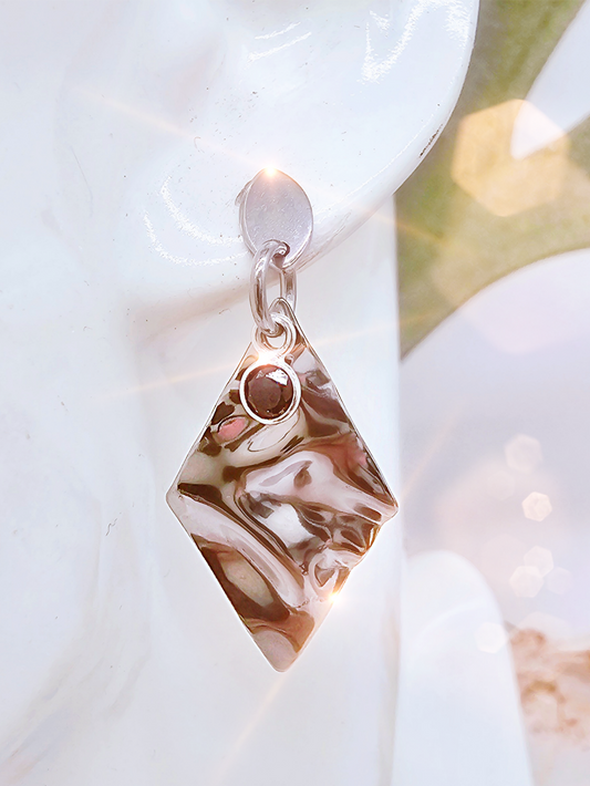 Ohrringe Ohrstecker Ohrhänger / Edelstahl mit ONYX Schwarz / lang