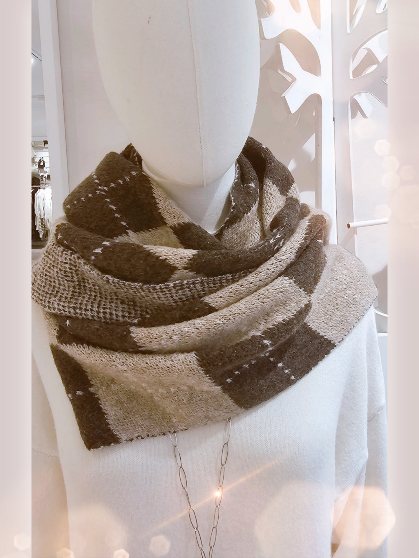 schal-strick-braun-beige-raute-kariert-1