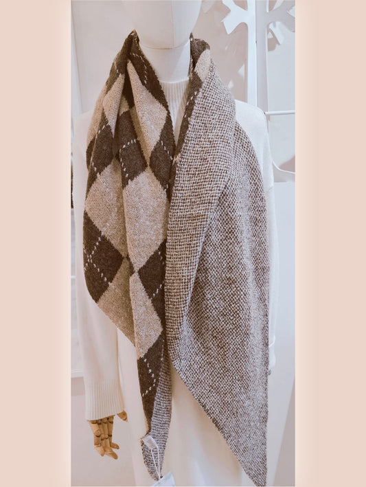 schal-strick-braun-beige-raute-kariert-1