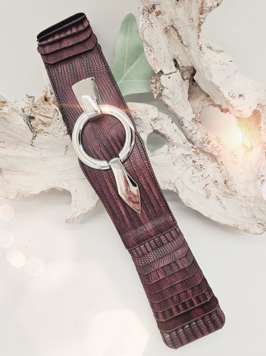 stretchguertel-breit-schlange-rotbraun