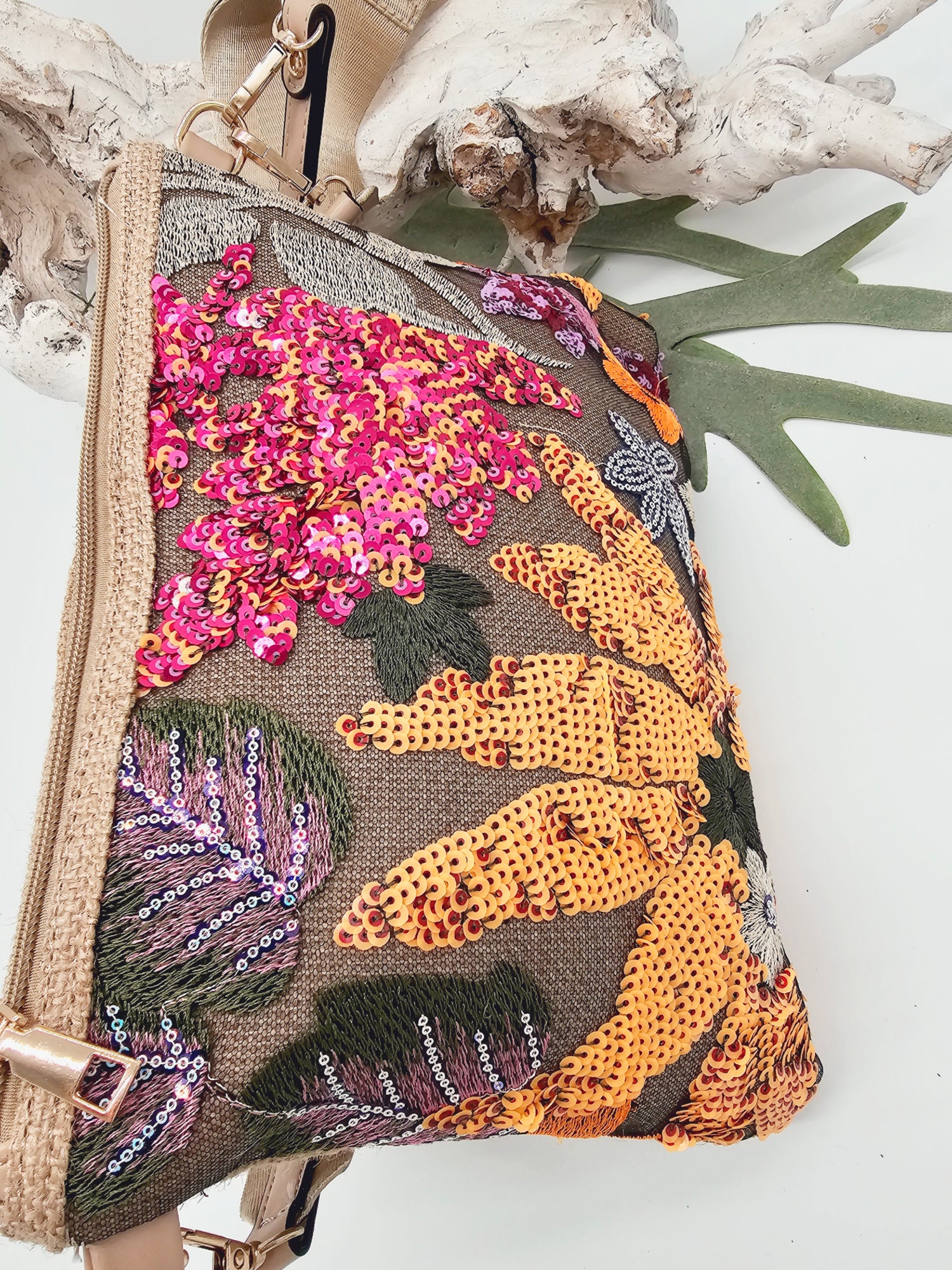 tasche-bunt-blumen-pailetten-orange-pink-1