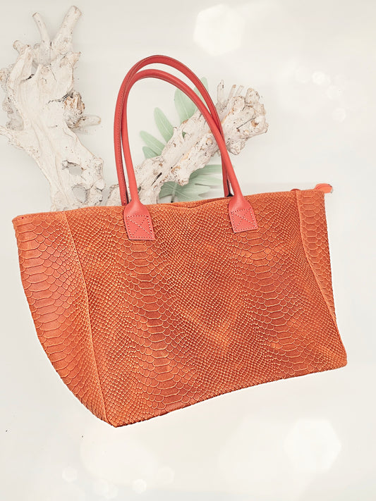 tasche-shopper-gross-leder-orange-schlange-12