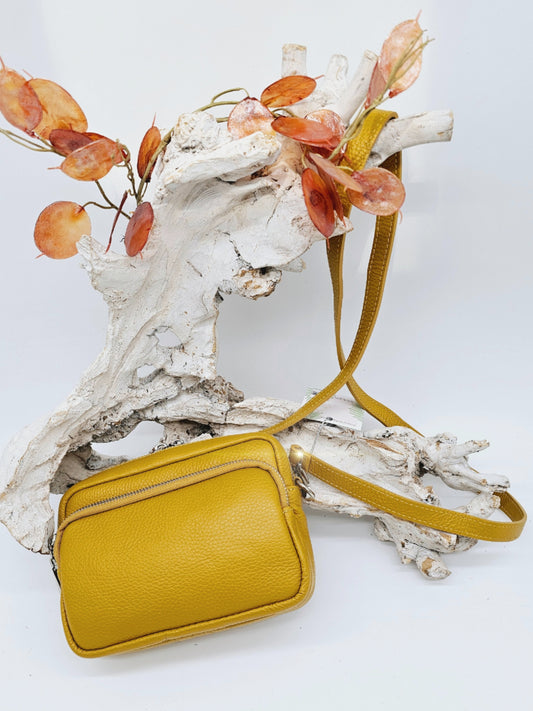 tasche-umhaengetasche-leder-gelb