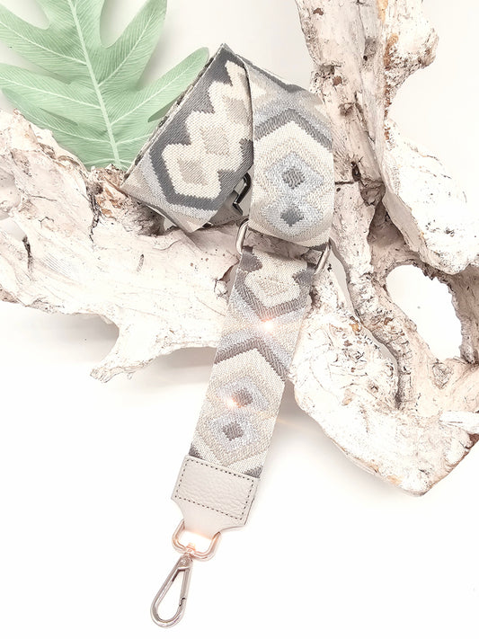 taschengurt grau silber mit muster