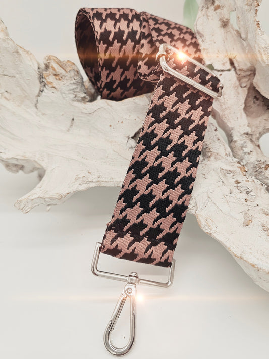 Taschengurt schwarz rosa pepita