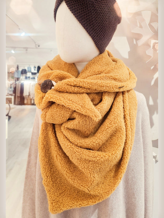 Teddyschal Winterschal Gelb