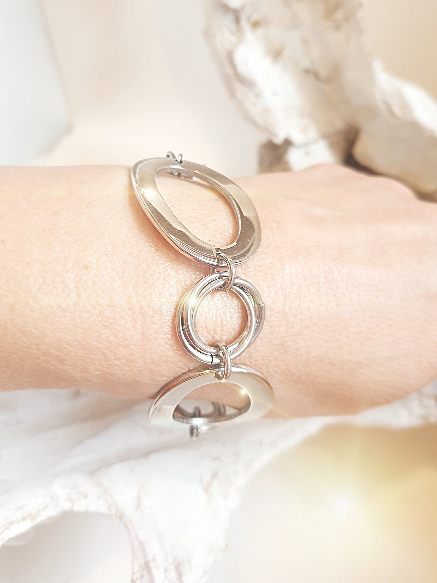 Edelstahlarmband mit grossen Gliedern Modell 3