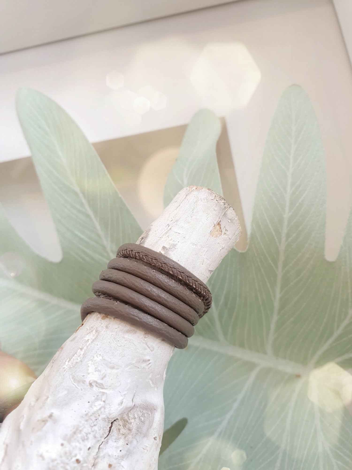 Leder für Kette  oder Armband Taupe