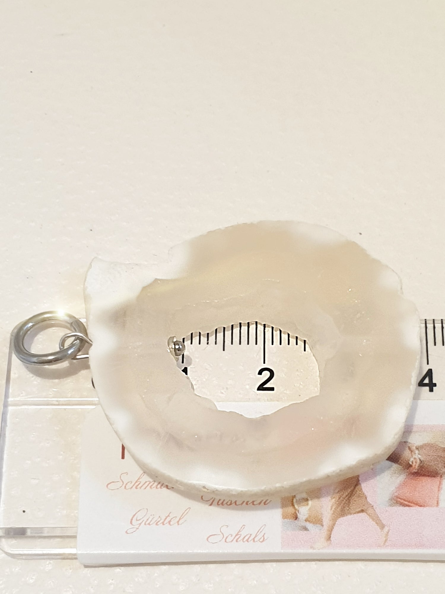 Achat Anhänger Scheibe Weiß