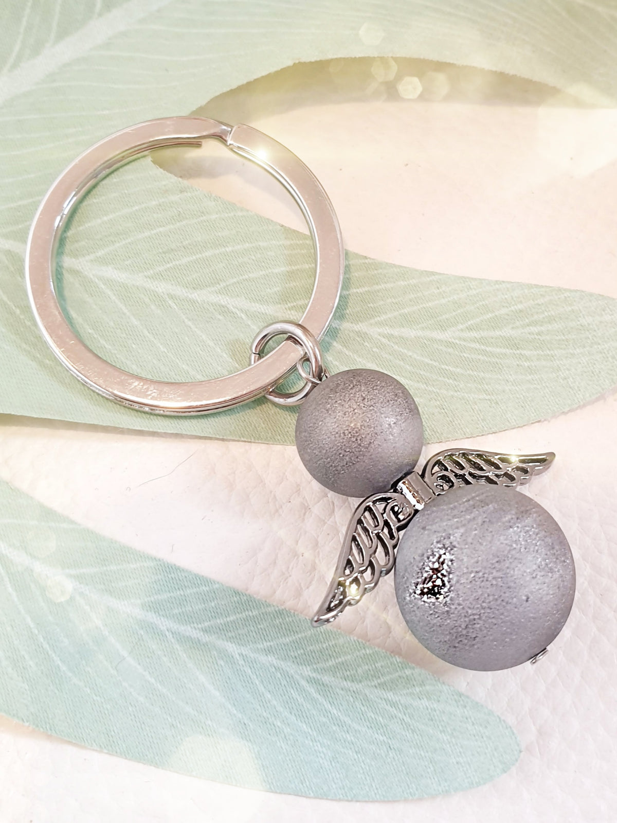 Schlüsselanhänger Achat Druse Silber