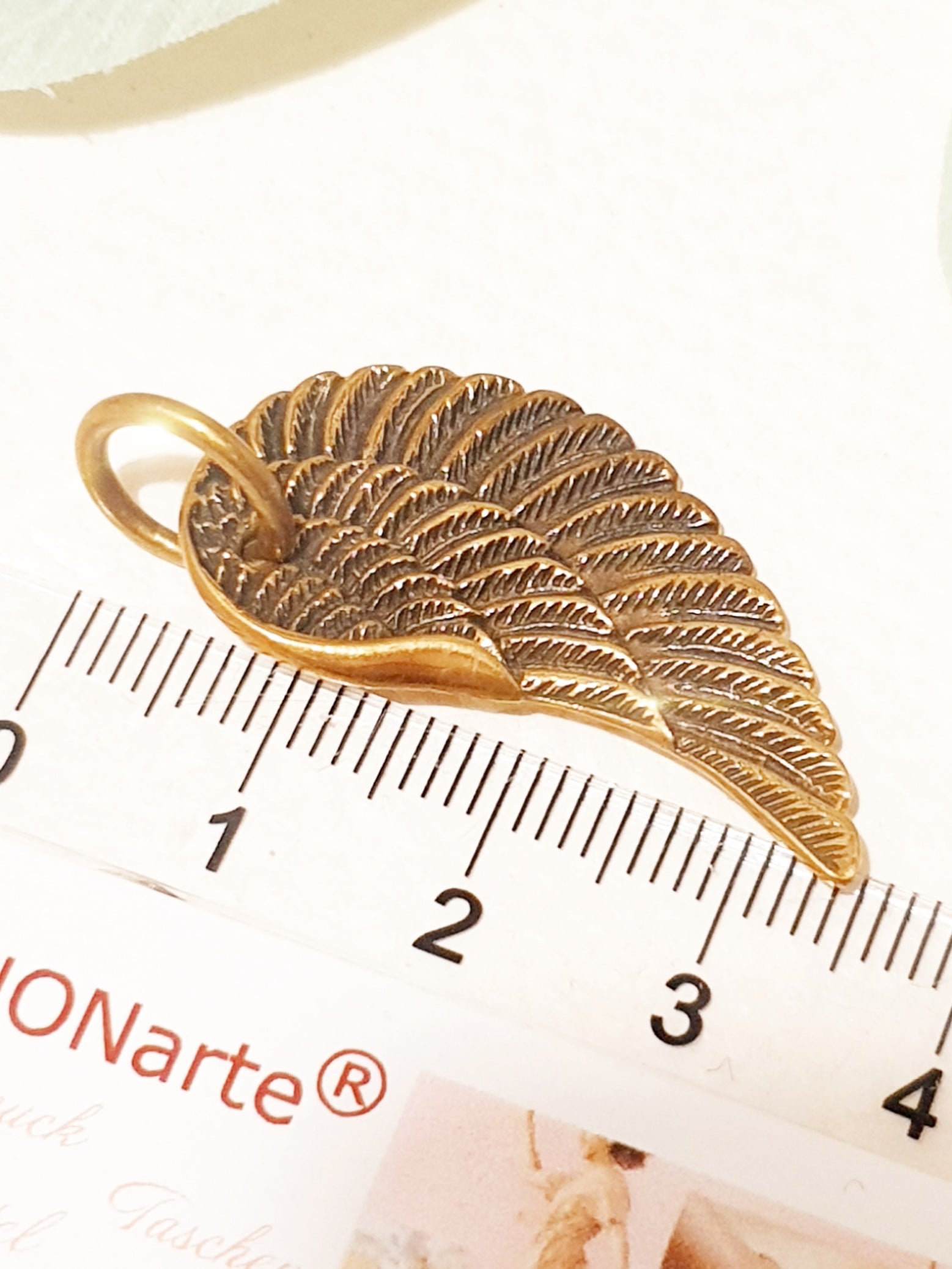 Engel Flügel Anhänger Aus 333 Gold (8 Karat) Mit Panzerkette – Gelbvergoldet, Made In Germany