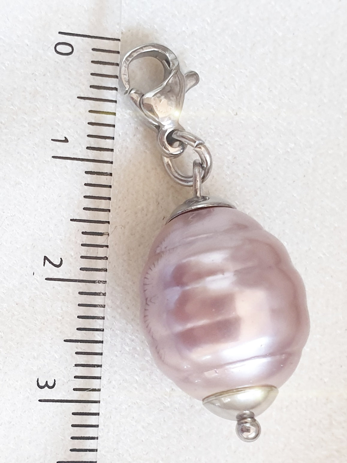 Anhänger Charm Perle groß Rosa
