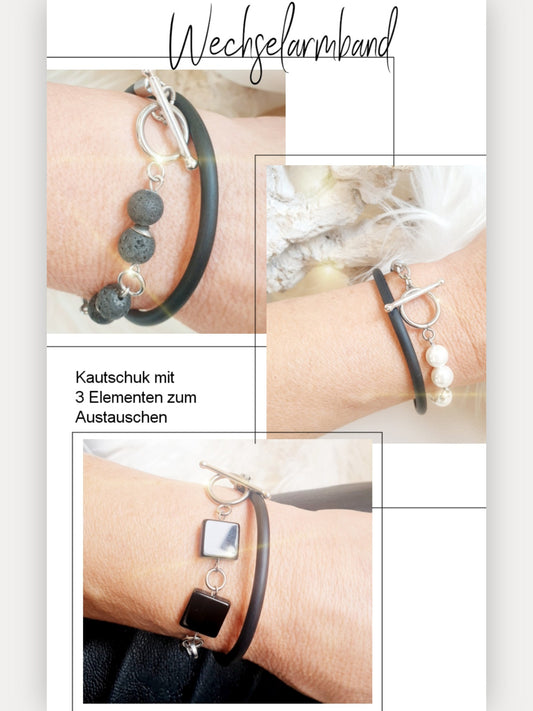 Wechselarmband mit 3 Elementen zum Austauschen