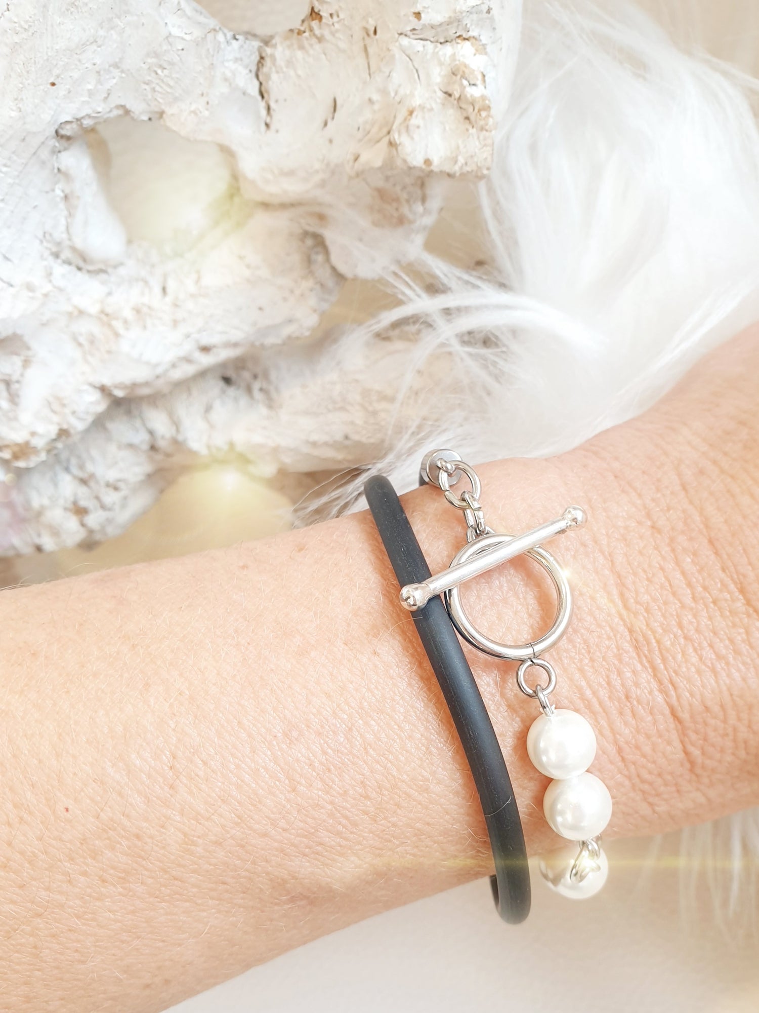Wechselarmband mit 3 Elementen zum Austauschen Perle