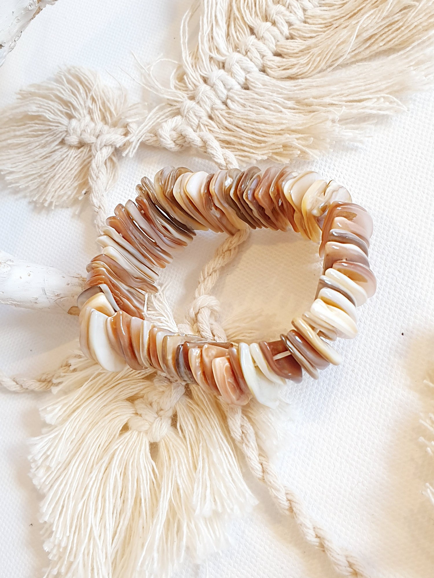 Muschelarmband in Beige Natur