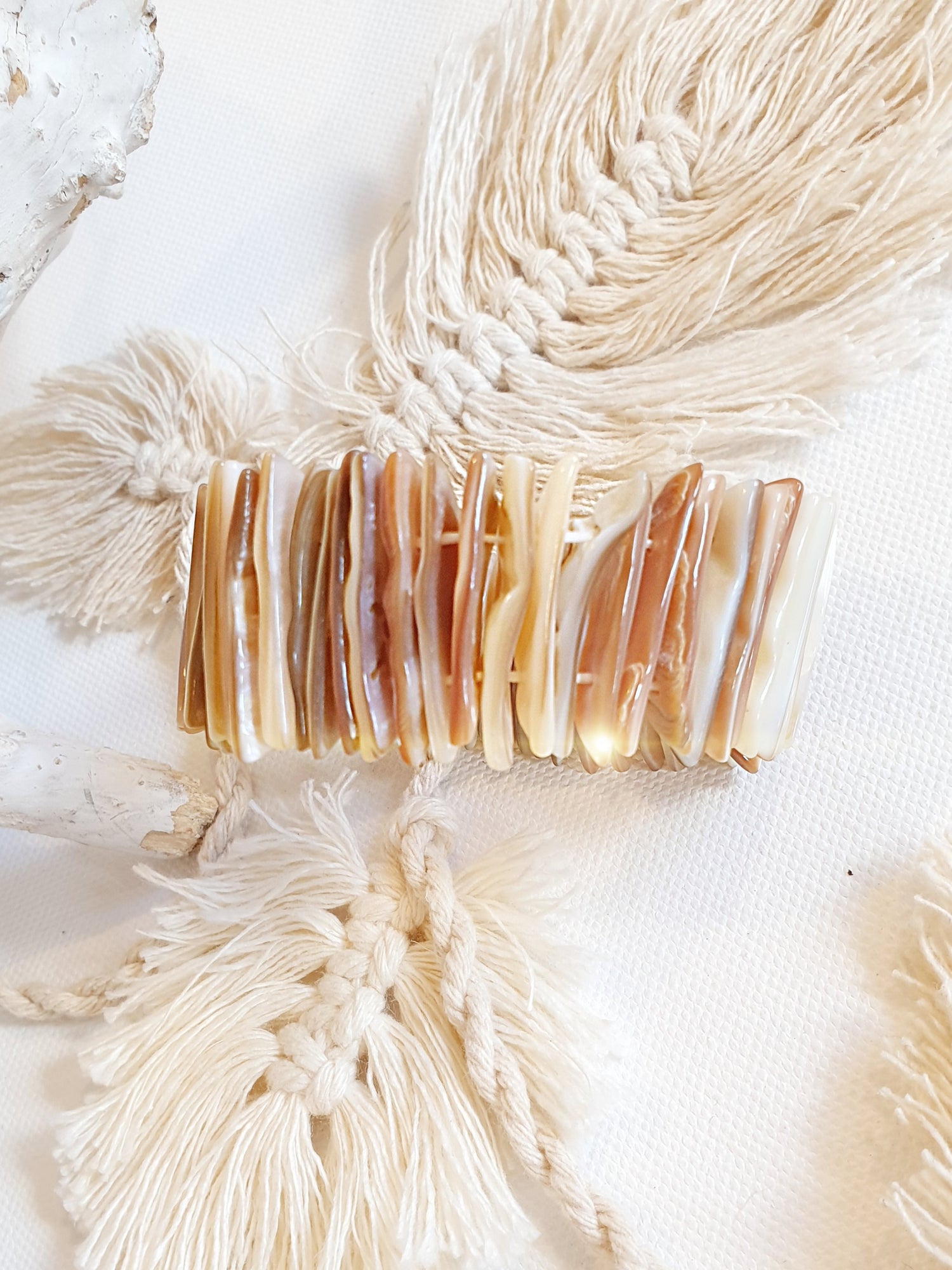 Muschelarmband in Beige Natur