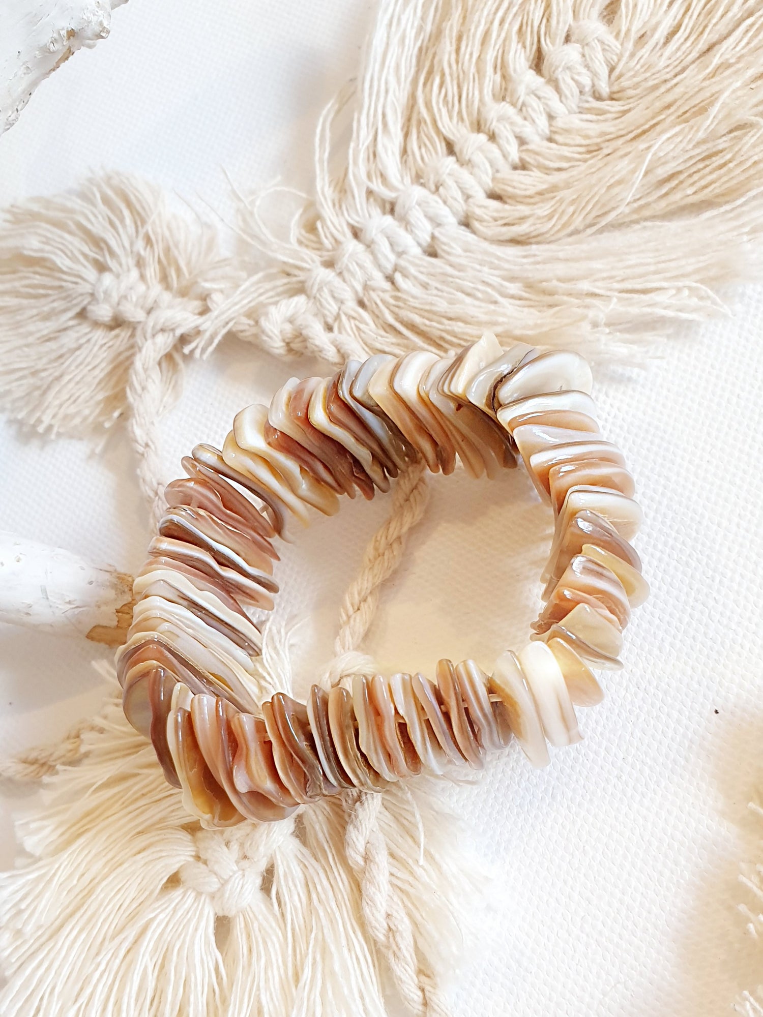 Muschelarmband in Beige Natur
