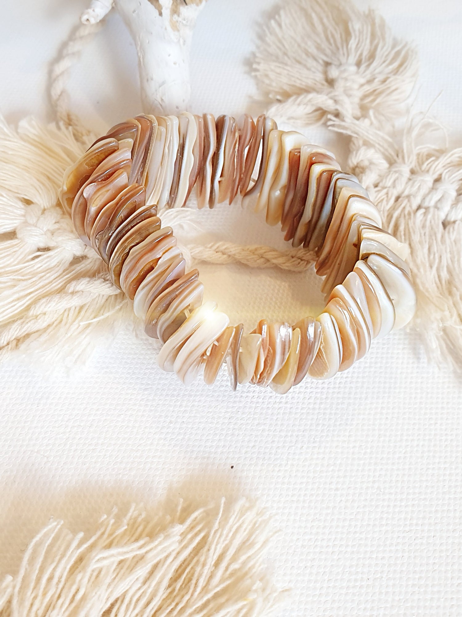 Muschelarmband in Beige Natur