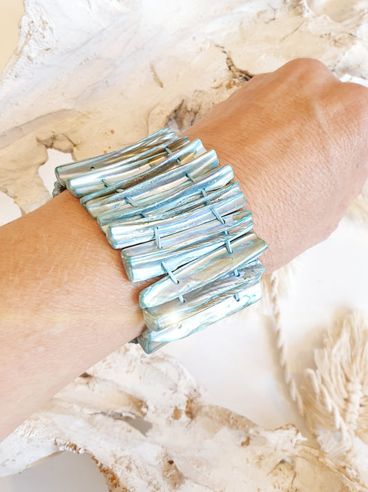Muschelarmband in Türkis 