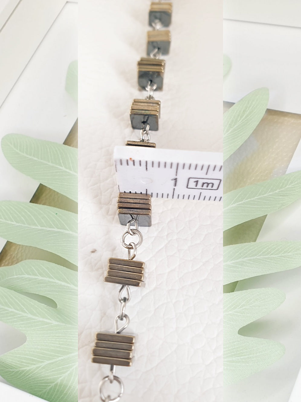 Armband mit eckigen Pyrit Scheibchen