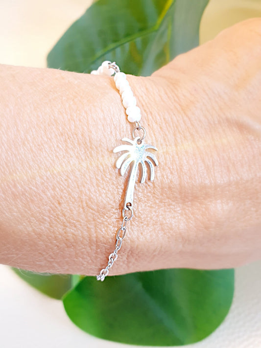 Sommerarmband mit Süßwasserperlen und Palme