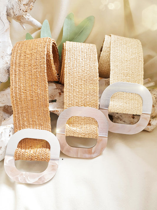 Bastgürtel stretchgürtel Naturfarben